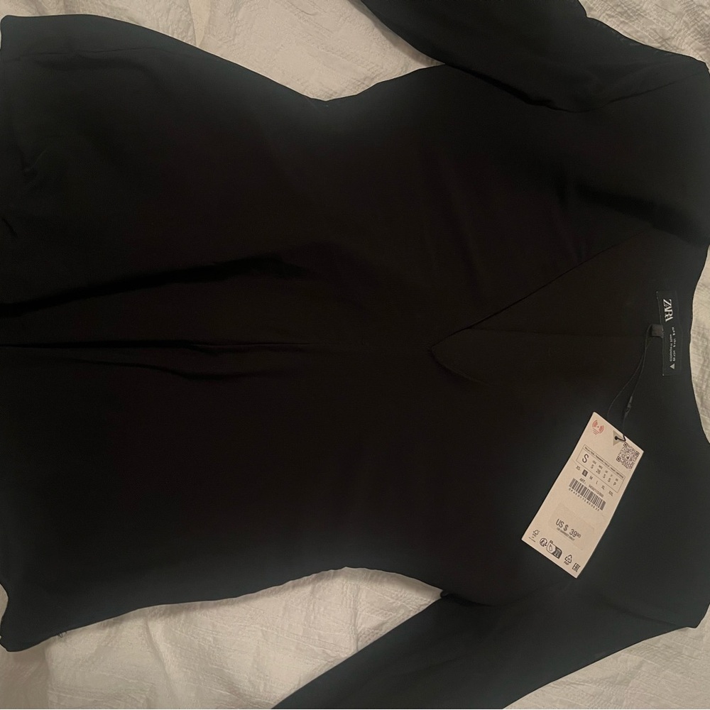 Zara Black Long Sleeve Dress